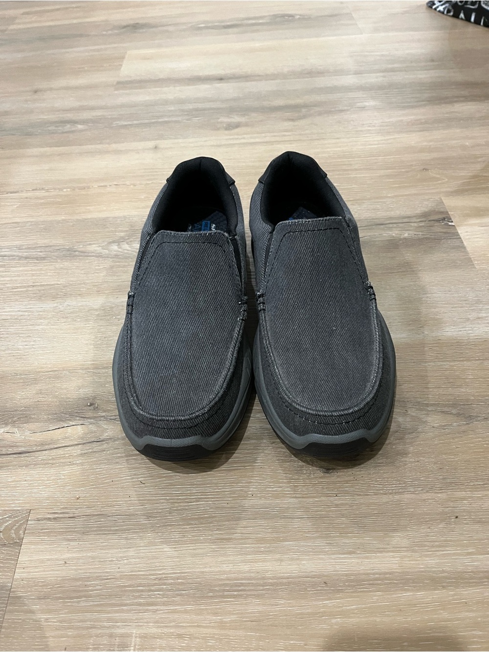 Skechers Men's Black & Gray Slip-On Canvas Loafers